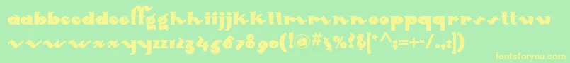 Mondo ffy Font – Yellow Fonts on Green Background