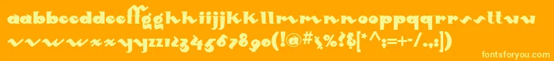 Mondo ffy Font – Yellow Fonts on Orange Background