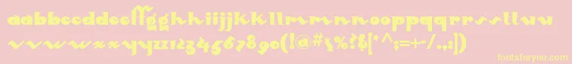 Mondo ffy Font – Yellow Fonts on Pink Background