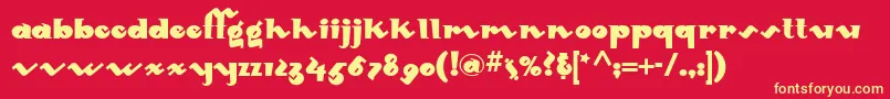 Mondo ffy-Schriftart – Gelbe Schriften auf rotem Hintergrund