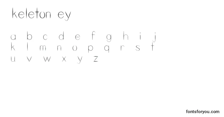 Schriftart SkeletonKey – Alphabet, Zahlen, spezielle Symbole