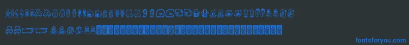 フォントAliendcoxy – 黒い背景に青い文字