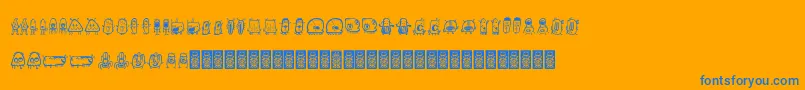 Aliendcoxy Font – Blue Fonts on Orange Background