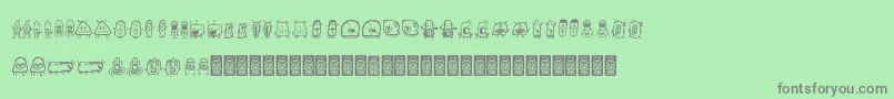 Aliendcoxy Font – Gray Fonts on Green Background