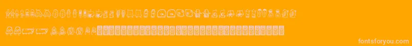 フォントAliendcoxy – オレンジの背景にピンクのフォント
