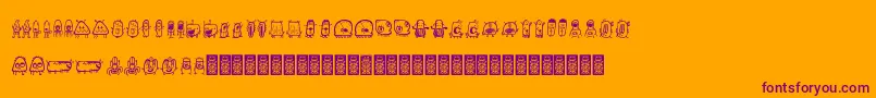 Aliendcoxy Font – Purple Fonts on Orange Background