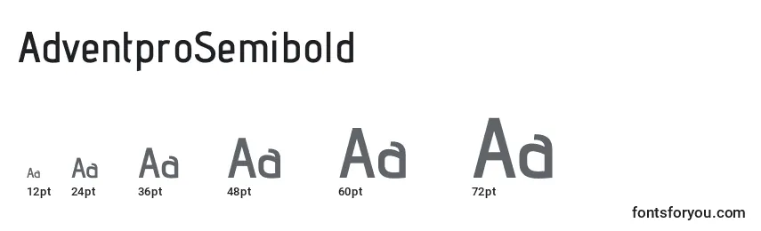 AdventproSemibold Font Sizes