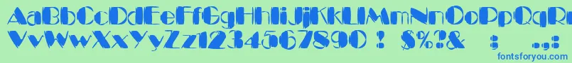 Kaptain Font – Blue Fonts on Green Background