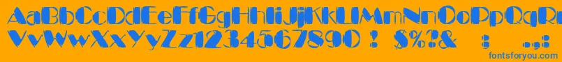 Kaptain-Schriftart – Blaue Schriften auf orangefarbenem Hintergrund