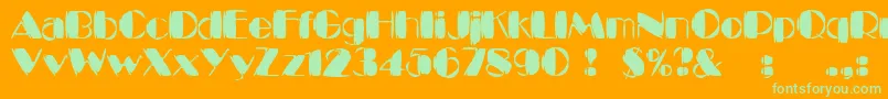 Kaptain Font – Green Fonts on Orange Background