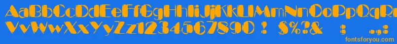 Kaptain Font – Orange Fonts on Blue Background