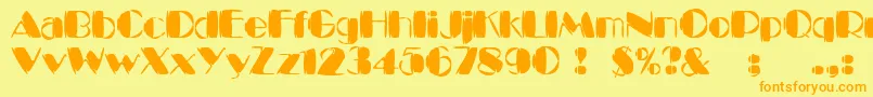 Kaptain Font – Orange Fonts on Yellow Background