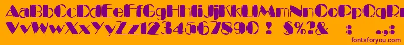 Kaptain-Schriftart – Violette Schriften auf orangefarbenem Hintergrund