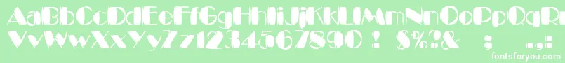 Kaptain Font – White Fonts on Green Background