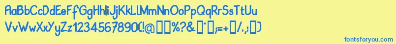 Babirg Font – Blue Fonts on Yellow Background