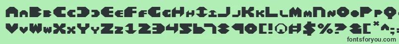 Fonte BalAstaralExpanded – fontes pretas em um fundo verde