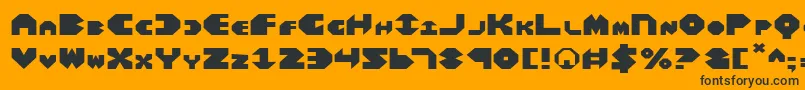 BalAstaralExpanded-fontti – mustat fontit oranssilla taustalla