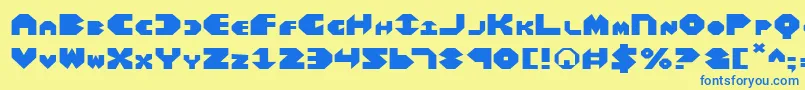 Czcionka BalAstaralExpanded – niebieskie czcionki na żółtym tle