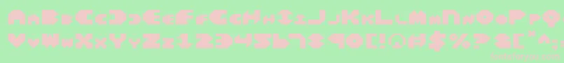 Fonte BalAstaralExpanded – fontes rosa em um fundo verde