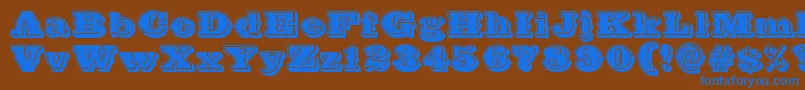 FutureWest-Schriftart – Blaue Schriften auf braunem Hintergrund