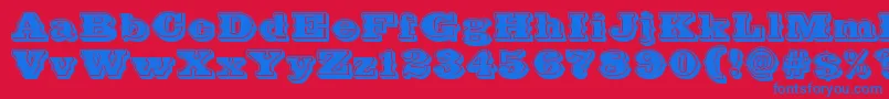フォントFutureWest – 赤い背景に青い文字