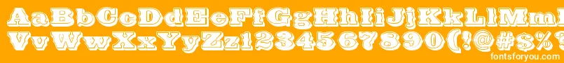 Weitere Informationen zur FutureWest-Schriftart FutureWest-Schriftart – Weiße Schriften auf orangefarbenem Hintergrund