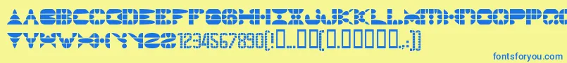 Pangth Font – Blue Fonts on Yellow Background