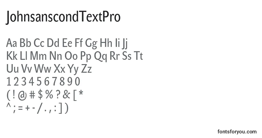 JohnsanscondTextPro-fontti – aakkoset, numerot, erikoismerkit