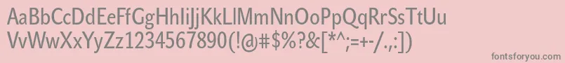 フォントJohnsanscondTextPro – ピンクの背景に灰色の文字