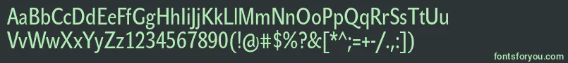 Шрифт JohnsanscondTextPro – зелёные шрифты на чёрном фоне