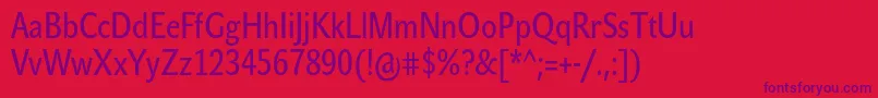 フォントJohnsanscondTextPro – 赤い背景に紫のフォント