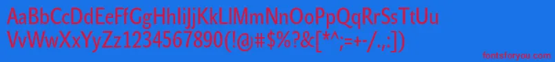 JohnsanscondTextPro-fontti – punaiset fontit sinisellä taustalla