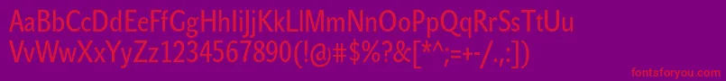 JohnsanscondTextPro-fontti – punaiset fontit violetilla taustalla