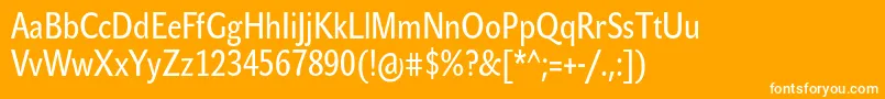 JohnsanscondTextPro-Schriftart – Weiße Schriften auf orangefarbenem Hintergrund