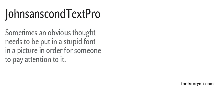 Review of the JohnsanscondTextPro Font