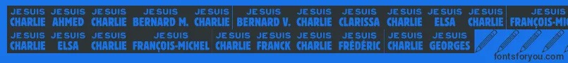 Jesuischarlie Font – Black Fonts on Blue Background