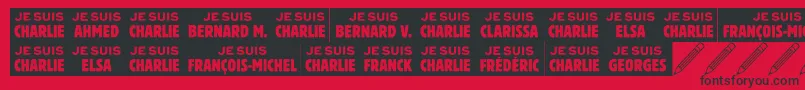 Jesuischarlie Font – Black Fonts on Red Background