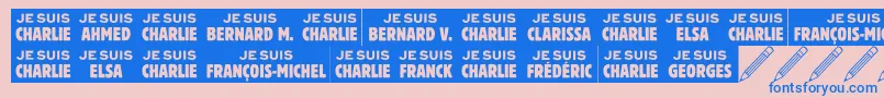 Jesuischarlie Font – Blue Fonts on Pink Background