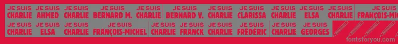 Jesuischarlie Font – Gray Fonts on Red Background