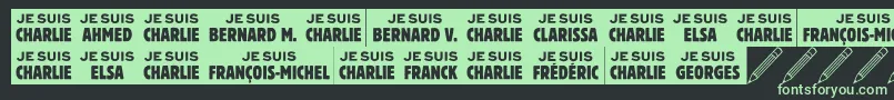 Jesuischarlie Font – Green Fonts on Black Background