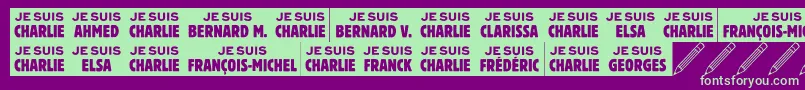 Jesuischarlie Font – Green Fonts on Purple Background