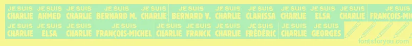 Jesuischarlie Font – Green Fonts on Yellow Background