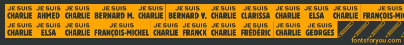 Jesuischarlie Font – Orange Fonts on Black Background