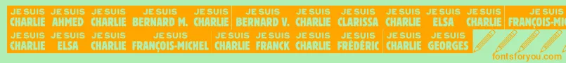 Jesuischarlie Font – Orange Fonts on Green Background