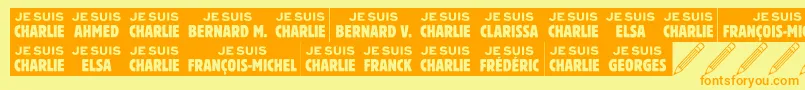 Fonte Jesuischarlie – fontes laranjas em um fundo amarelo