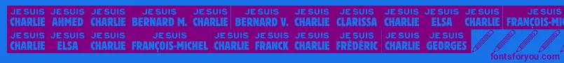 Jesuischarlie Font – Purple Fonts on Blue Background