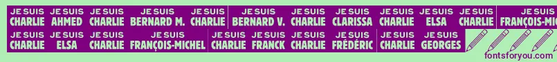 Jesuischarlie Font – Purple Fonts on Green Background