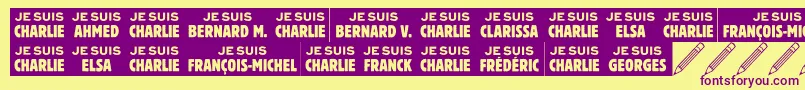 Jesuischarlie Font – Purple Fonts on Yellow Background