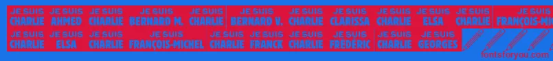 Jesuischarlie Font – Red Fonts on Blue Background