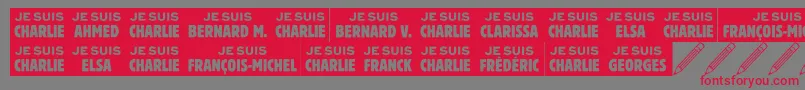 Jesuischarlie Font – Red Fonts on Gray Background